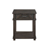 Leky Side End Table | 24" | 1 Drawer with Lower Open Shelf | Brown
