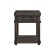 Leky Side End Table | 24" | 1 Drawer with Lower Open Shelf | Brown