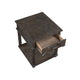 Leky Side End Table | 24" | 1 Drawer with Lower Open Shelf | Brown