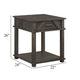 Leky Side End Table | 24" | 1 Drawer with Lower Open Shelf | Brown