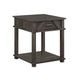 Leky Side End Table | 24" | 1 Drawer with Lower Open Shelf | Brown