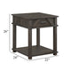 Leky Side End Table | 24" | 1 Drawer with Lower Open Shelf | Brown