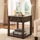 Leky Side End Table | 24" | 1 Drawer with Lower Open Shelf | Brown
