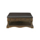 Rox Coffee Table | 39" Brown Faux Leather Top | 4 Drawers & Shelf