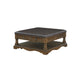 Rox Coffee Table | 39" Brown Faux Leather Top | 4 Drawers & Shelf