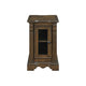 Rox Chairside End Table | 22" | 1 Glass Door w USB A & C Ports | Brown