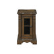 Rox Chairside End Table | 22" | 1 Glass Door w USB A & C Ports | Brown