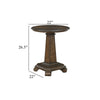 Rox Side End Table | 22" Round Top | Tapered Pedestal Base | Brown