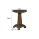 Rox Side End Table | 22" Round Top | Tapered Pedestal Base | Brown