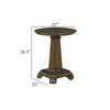 Rox Side End Table | 22" Round Top | Tapered Pedestal Base | Brown