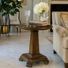 Rox Side End Table | 22" Round Top | Tapered Pedestal Base | Brown