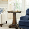 Rox Side End Table | 22" Round Top | Tapered Pedestal Base | Brown