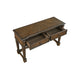 Rox Sofa Console Table | 50" Top | 2 Drawers w Bronze Knobs | Brown