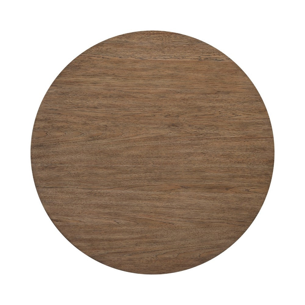 Bly Coffee Table | 42" Round Top | Open X-Base Design | Light Brown