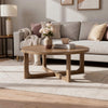Bly Coffee Table | 42" Round Top | Open X-Base Design | Light Brown