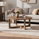 Bly Coffee Table | 42" Round Top | Open X-Base Design | Light Brown