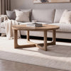 Bly Coffee Table | 42" Round Top | Open X-Base Design | Light Brown