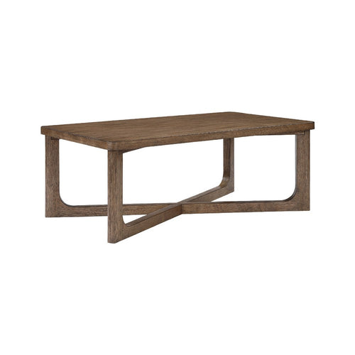 Bly Coffee Table | 48" Rectangle Top | X-Base Design | Light Brown