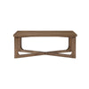 Bly Coffee Table | 48" Rectangle Top | X-Base Design | Light Brown