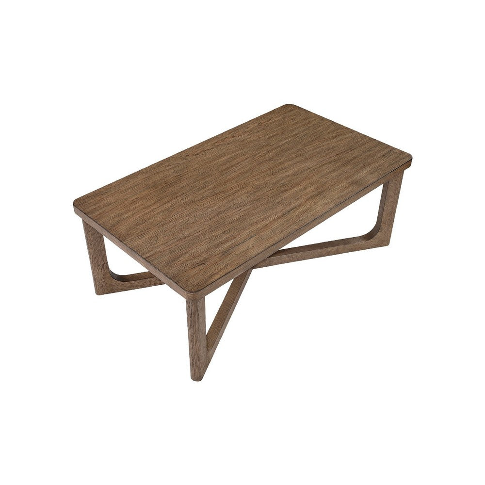 Bly Coffee Table | 48" Rectangle Top | X-Base Design | Light Brown