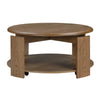 Eli Coffee Table | 40" Round Swivel Top | Lower Open Shelf | Brown