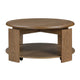Eli Coffee Table | 40" Round Swivel Top | Lower Open Shelf | Brown