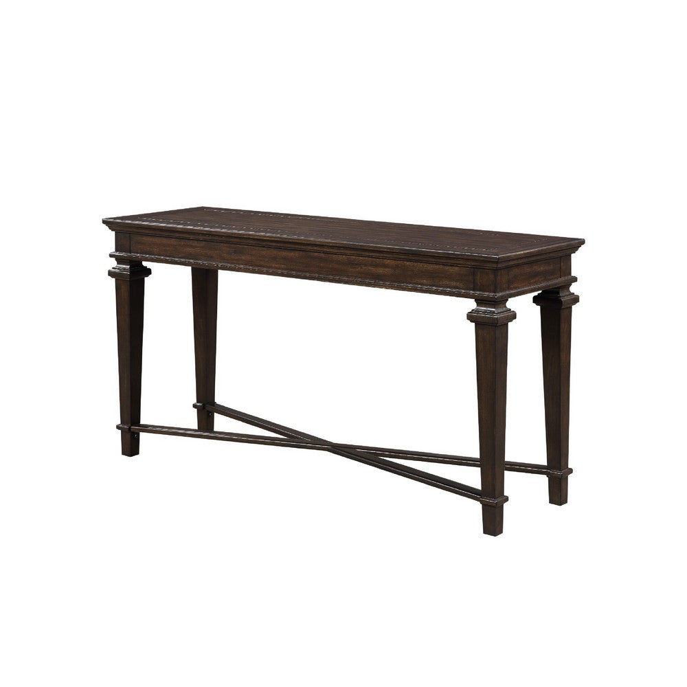 Tabby Sofa Console Table | 56" Top | Cross Stretcher | Espresso Brown