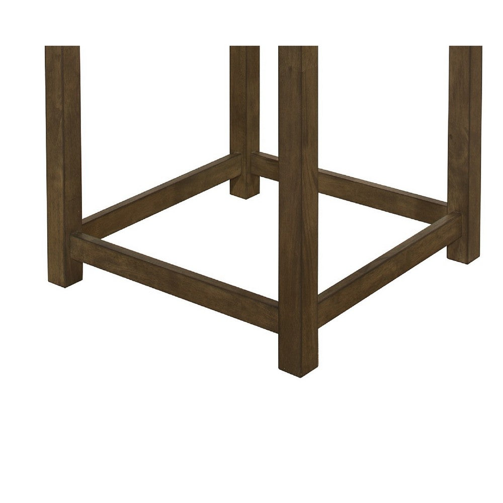 Belinda Corner Table | 22" Top | Stretcher Base | Brown Gray Veneer