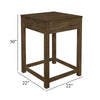Belinda Corner Table | 22" Top | Stretcher Base | Brown Gray Veneer