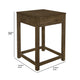 Belinda Corner Table | 22" Top | Stretcher Base | Brown Gray Veneer