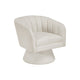 Shea Swivel Accent Chair | Beige Boucle Fabric | Channel Stitched
