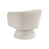 Shea Swivel Accent Chair | Beige Boucle Fabric | Channel Stitched