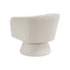 Shea Swivel Accent Chair | Beige Boucle Fabric | Channel Stitched