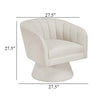 Shea Swivel Accent Chair | Beige Boucle Fabric | Channel Stitched