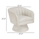 Shea Swivel Accent Chair | Beige Boucle Fabric | Channel Stitched