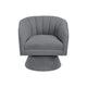 Shea Swivel Accent Chair | Dark Gray Boucle Fabric | Channel Stitched