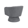 Shea Swivel Accent Chair | Dark Gray Boucle Fabric | Channel Stitched