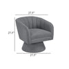 Shea Swivel Accent Chair | Dark Gray Boucle Fabric | Channel Stitched