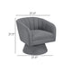 Shea Swivel Accent Chair | Dark Gray Boucle Fabric | Channel Stitched