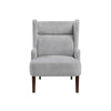 Joen Accent Chair | High Wing Backrest | Gray Chenille | Wood Legs