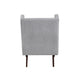Joen Accent Chair | High Wing Backrest | Gray Chenille | Wood Legs