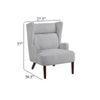 Joen Accent Chair | High Wing Backrest | Gray Chenille | Wood Legs
