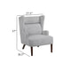 Joen Accent Chair | High Wing Backrest | Gray Chenille | Wood Legs