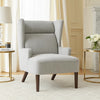 Joen Accent Chair | High Wing Backrest | Gray Chenille | Wood Legs