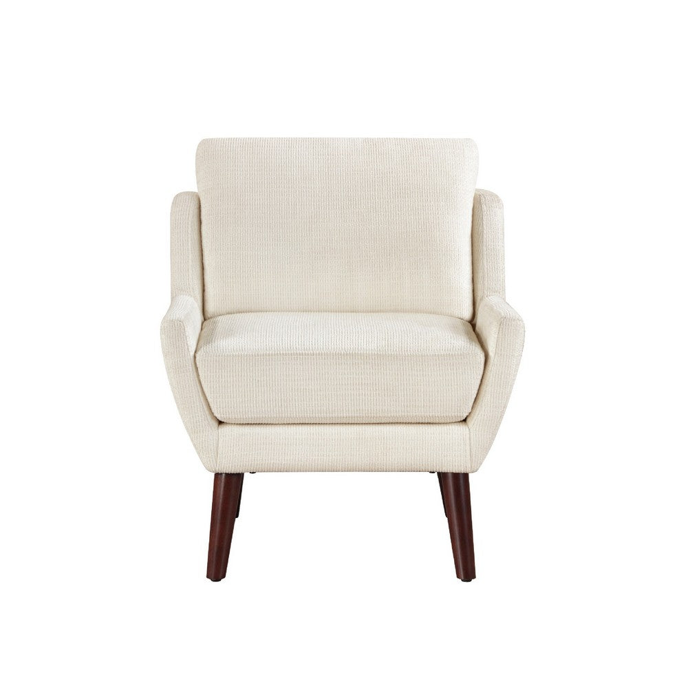 Veny Accent Armchair | Beige Chenille | Solid Wood Angled Legs