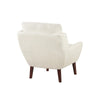 Veny Accent Armchair | Beige Chenille | Solid Wood Angled Legs