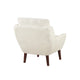 Veny Accent Armchair | Beige Chenille | Solid Wood Angled Legs