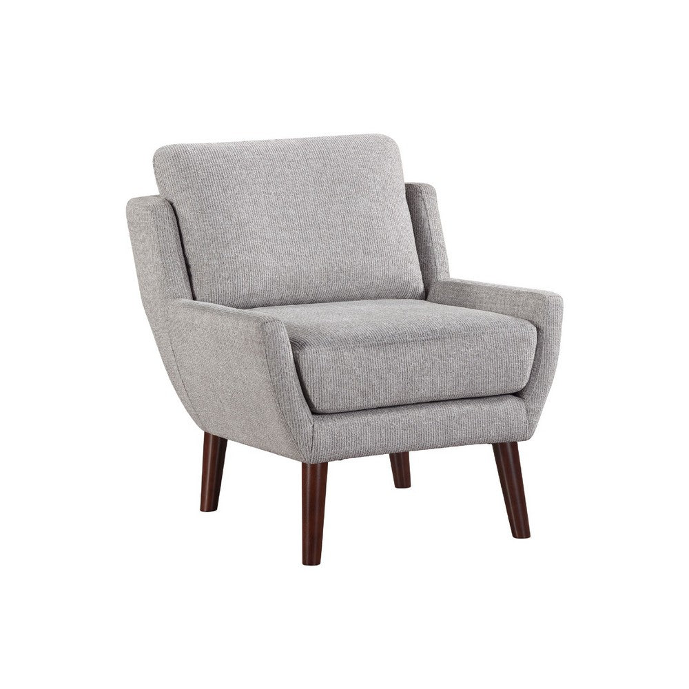 Veny Accent Armchair | Soft Gray Chenille | Solid Wood Angled Legs