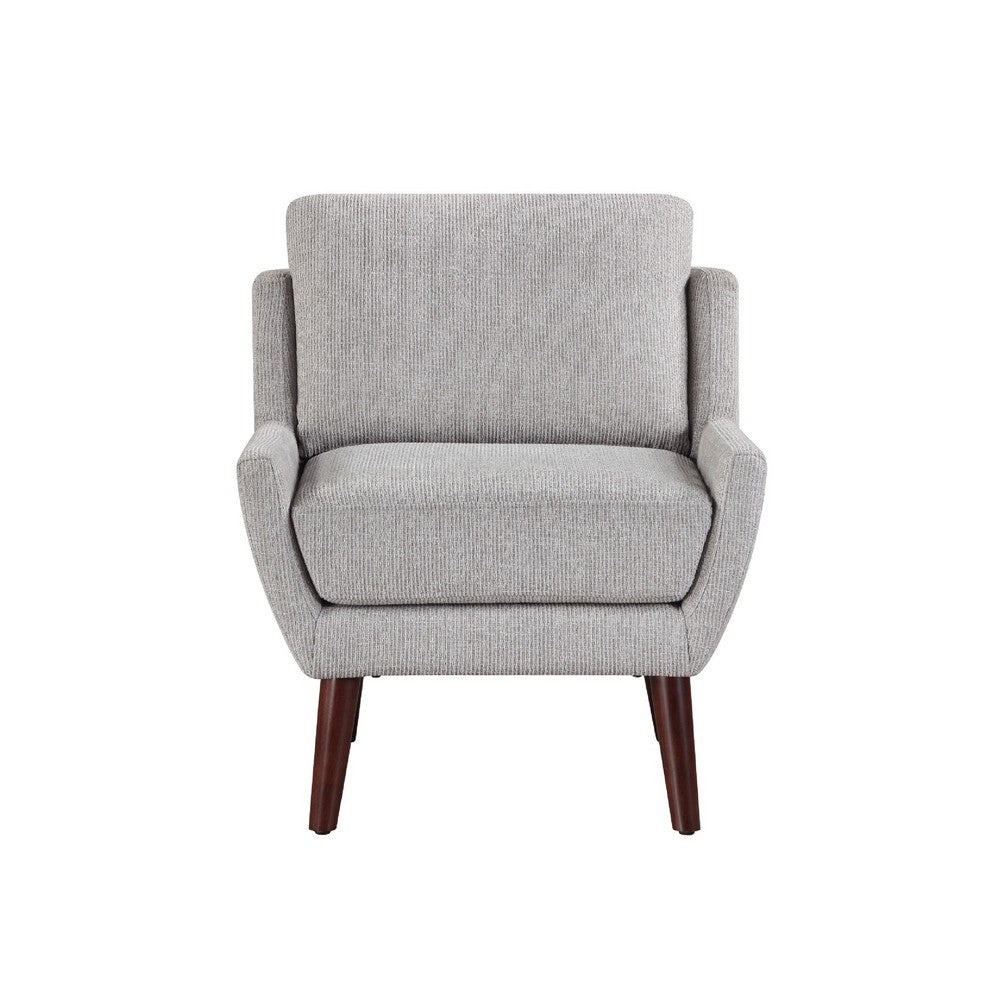 Veny Accent Armchair | Soft Gray Chenille | Solid Wood Angled Legs