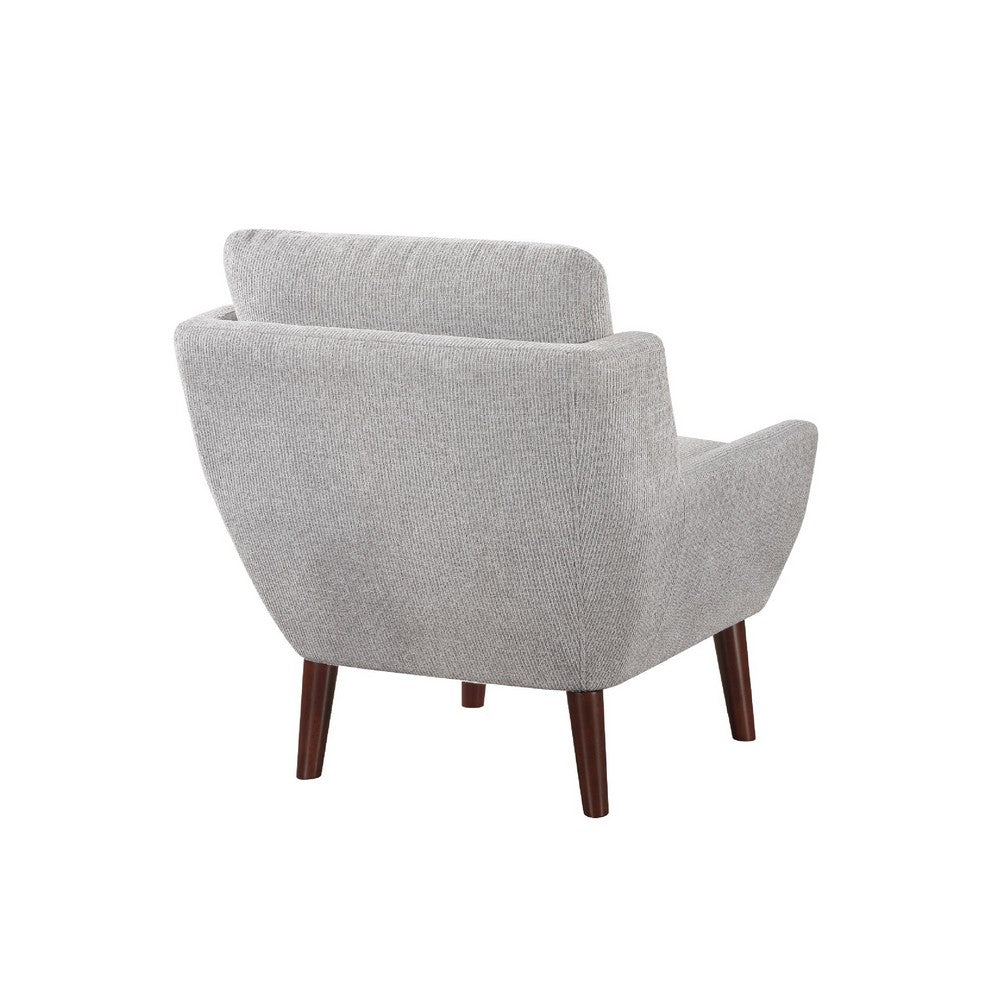 Veny Accent Armchair | Soft Gray Chenille | Solid Wood Angled Legs
